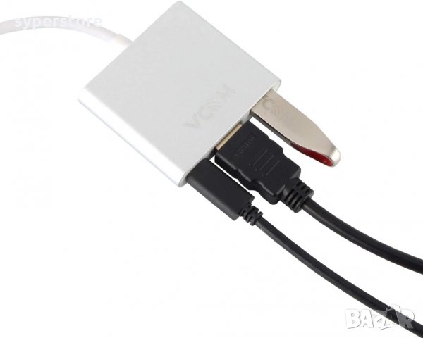 Преходник от TypeC към HDMI USB3.0 TypeC SS000105 Адаптер TypeC към HDMI Докинг Станция Adapter Type, снимка 4 - USB кабели - 28643711