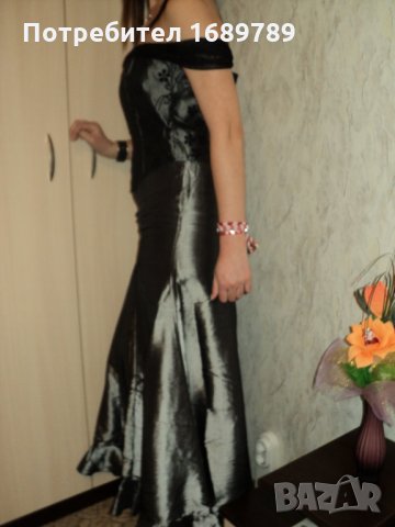 Официална бална дълга дамска рокля с шал/ наметало, снимка 2 - Рокли - 32561032