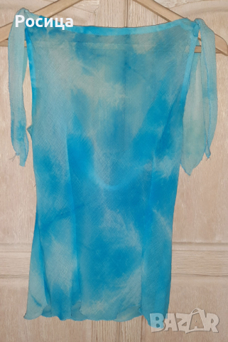 Дамски блузки M/L: синьо-зелена и светло синя, снимка 4 - Други - 41838836