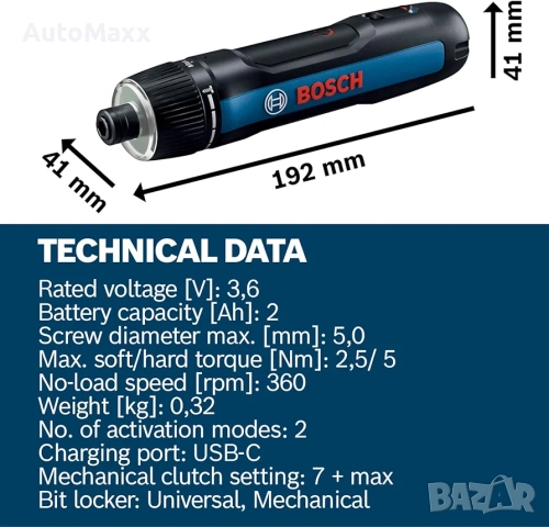 Професионална акумулаторна отвертка Bosch GO 3, снимка 5 - Винтоверти - 52426412