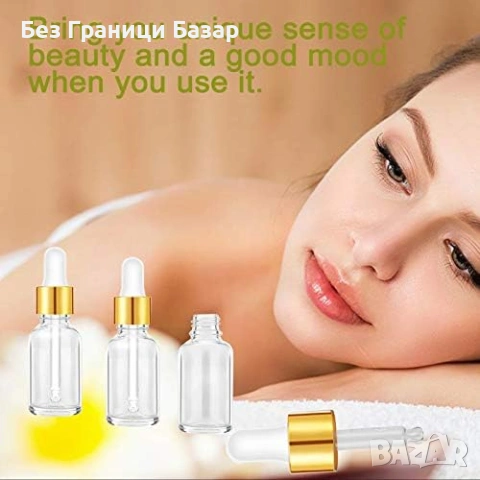 Нови Мини стъклени бутилки 5ml с пипета за етерични масла 10 броя капкомер, снимка 4 - Други стоки за дома - 53200291