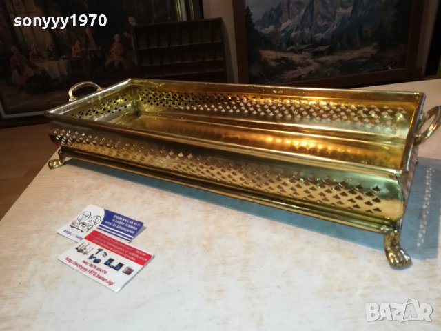 ENGLAND-МЕД//МЕСИНГ-ВНОС АНГЛИЯ 51СМ 1011211632, снимка 3 - Антикварни и старинни предмети - 34761101