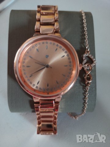 дамски часовник 36 мм,в цвят розово злато, снимка 4 - Дамски - 44059389