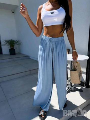 Дамски панталон с широк крачол/Италианско Производство/, снимка 3 - Панталони - 50770459