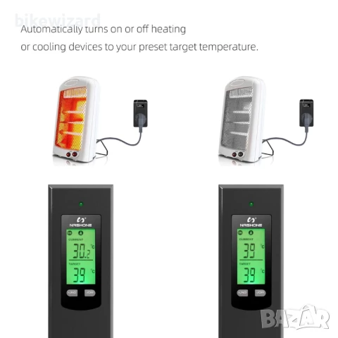 Безжичен термостат NASHONE с цифров контролер за температура с режими на отопление и охлаждане НОВ, снимка 3 - Друга електроника - 50744941