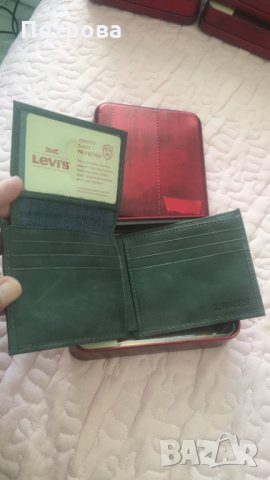Оригинални мъжки кожени портфейли марка LEVI’S - светлосиви, снимка 2 - Портфейли, портмонета - 27380496