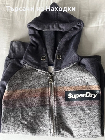 Мъжки суичър Superdry Pacific Surf Hoodie L Large сиво grey, снимка 2 - Суичъри - 52184362