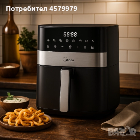 Еър фрайър Midea MF-CN65E2 - За готвене с горещ въздух, снимка 4 - Фритюрници - 51678214