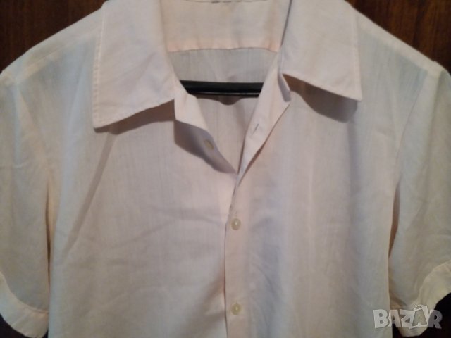 Дамска риза с къс ръкав светлорозова, снимка 2 - Ризи - 28969524