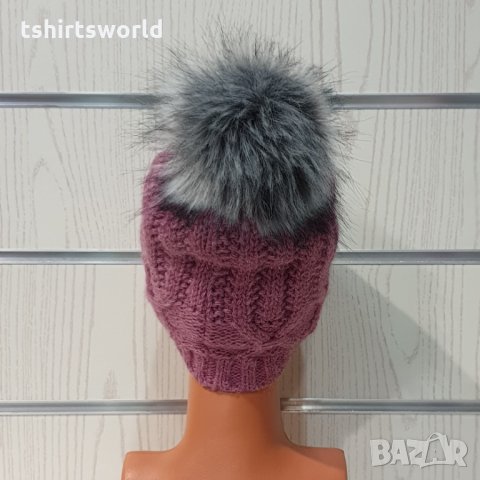 Нова зимна розова дамска шапка СилвърСтар с подплата плюш, снимка 4 - Шапки - 35510023