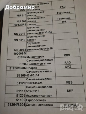 Лагери 500кг цена 4лв на кг.продава се цялото количество, снимка 12 - Резервни части за машини - 43169448