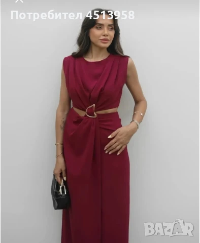 Бордо рокля с катарама отпред