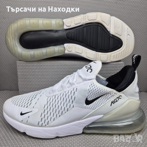 €160 Мъжки маратонки Nike Air Max 270 White Gym Running Sneakers кецове за бягане запазени отлични, снимка 3 - Маратонки - 52166206