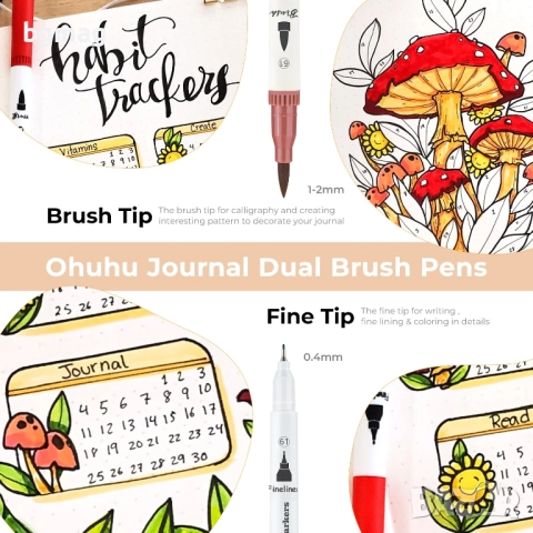  Ohuhu Maui Series маркери с два писеца тип четка и тънък писец, Ohuhu 100 цвята , снимка 14 - Ученически пособия, канцеларски материали - 52182038