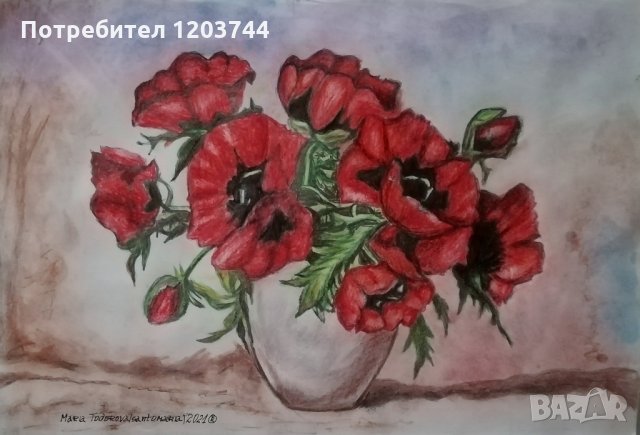 Портрети /натюрморти с цветя и рози, снимка 5 - Картини - 31073213