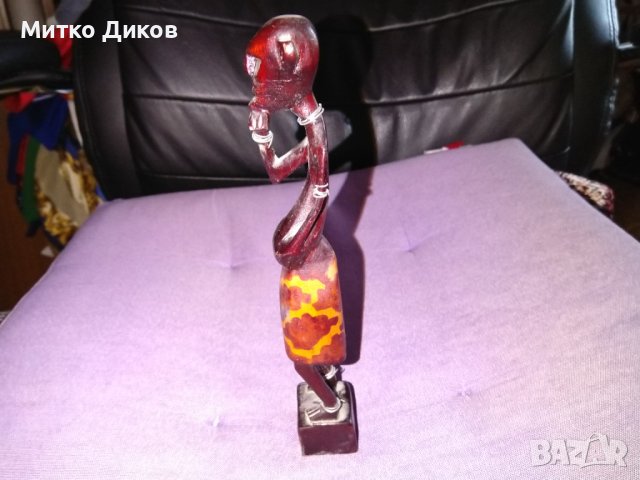 Дървена скулптура Марон  Н-20см и размер 30х28мм, снимка 5 - Декорация за дома - 43401266