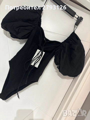 Боди ZARA с бухнали ръкави , снимка 3 - Корсети, бюстиета, топове - 52800614