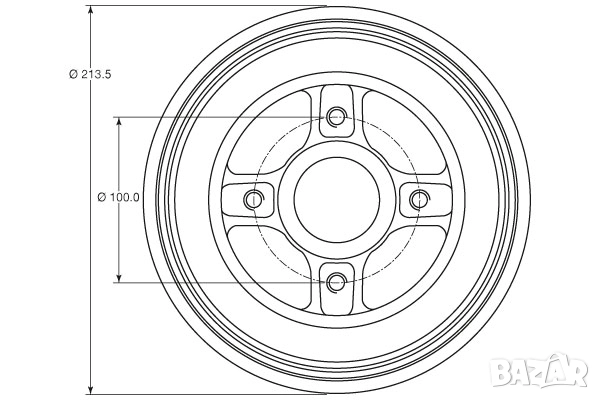 Барабан спирачен заден за RENAULT MEGANE I,MEGANE I CLASSIC,MEGANE I COACH 1.4-2.0 96-03г.№ S70388, снимка 3 - Части - 52881803