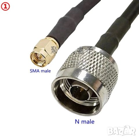 Кабел SMA male - N male / RG58 / 50 cm, снимка 1 - Друга електроника - 43619075