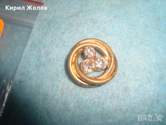 ПОЗЛАТЕНА СТАРА БРОНЗОВА АРТ АПЛИКАЦИЯ УКРАШЕНИЕ БИЖУ с ФАСЕТ - ЦИРКОН КАМЪНИ 77105, снимка 5 - Антикварни и старинни предмети - 35646342