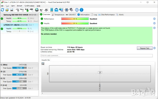 твърд диск SSD SATA3 M.2 (M2) 2280 различни модели здрави, снимка 2 - Твърди дискове - 47534198