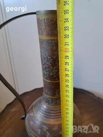 масивна месингова кана с цветен емайл   1/1, снимка 7 - Декорация за дома - 48813761