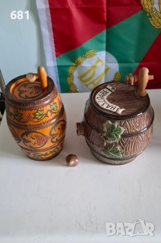 Декоративни малки бурета(керамично и дървено), снимка 2 - Декорация за дома - 52910950