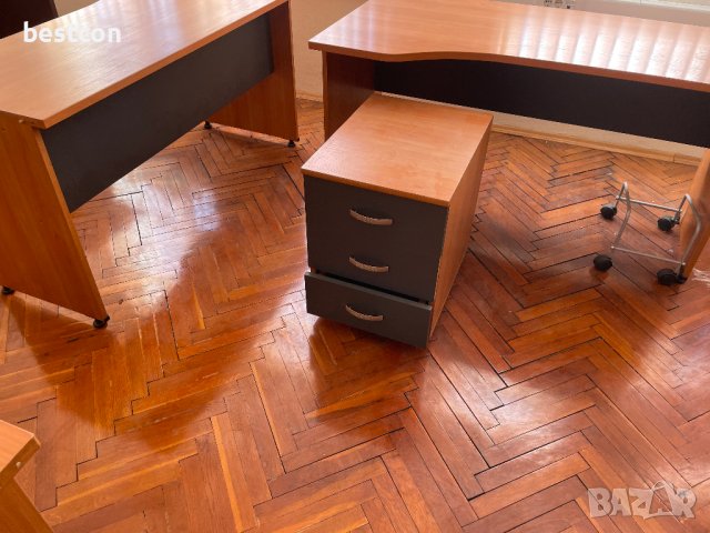 Бюро контейнер - 3 чекмеджета, черни, снимка 2 - Шкафове и рафтове - 43167478