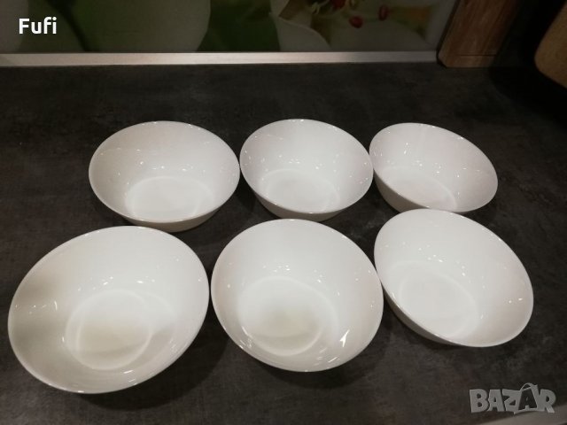 13 лв, за 6 броя нови купички закалено стъкло, с етикети, френски 