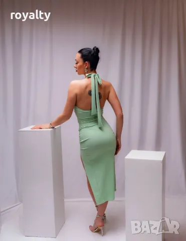 Стилна зелена дамска рокля , снимка 5 - Рокли - 50047750