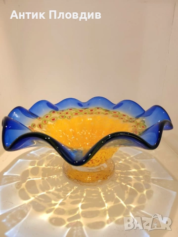 Фруктиера от художествено стъкло, снимка 10 - Декорация за дома - 53382412