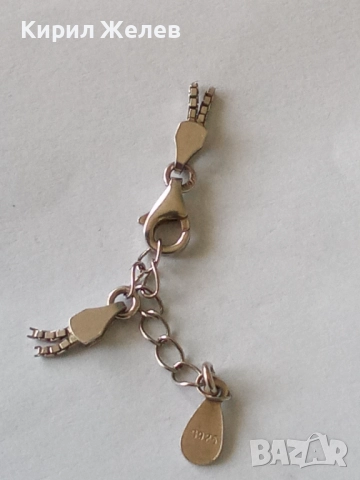 Сребърна карабинка закопчалка 35465, снимка 3 - Колиета, медальони, синджири - 52243643