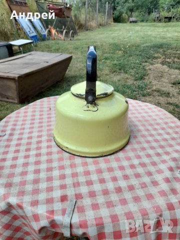 Стар емайлиран чайник #28, снимка 4 - Антикварни и старинни предмети - 33663478