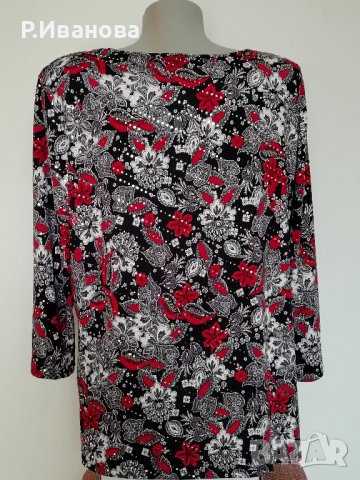 Елегантна нова цветна блуза XL, снимка 3 - Блузи с дълъг ръкав и пуловери - 36704447