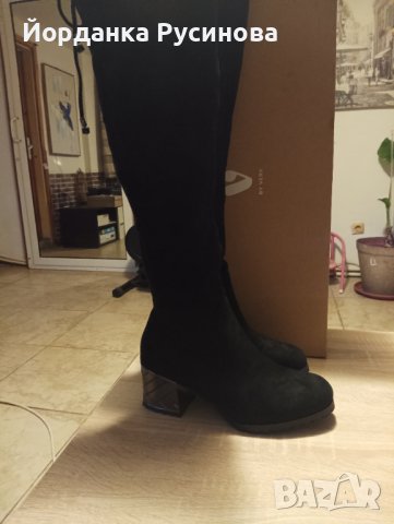 Намалям!Велурени чизми с ефектен ток,38 номер , снимка 7 - Дамски боти - 43272313