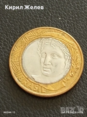Монета 1 реал 2008г. Бразилия стара за КОЛЕКЦИЯ ДЕКОРАЦИЯ 12219, снимка 4 - Нумизматика и бонистика - 51401216