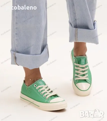 Дамски зелени кецове Big Star NN274268, снимка 2 - Кецове - 49158518