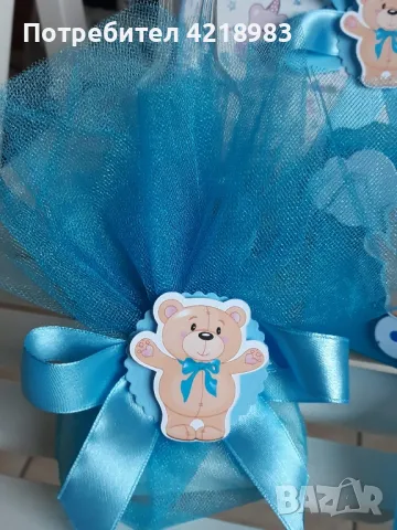 НАМАЛЕНО 40 ЛВ.Комплект за Кръщене "Мече", снимка 12 - Декорация - 49307650