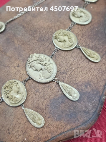 Антично Колие от камеи от лава., снимка 5 - Колиета, медальони, синджири - 53089455