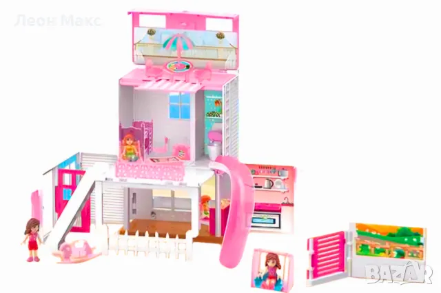 Къща Вила двуетажна за кукли с пързалка, снимка 4 - Кукли - 48300390