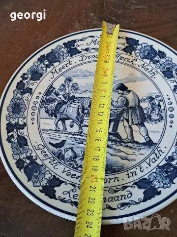 холандска декоративна порцеланова чиния Delft   11/2, снимка 4 - Декорация за дома - 49059659