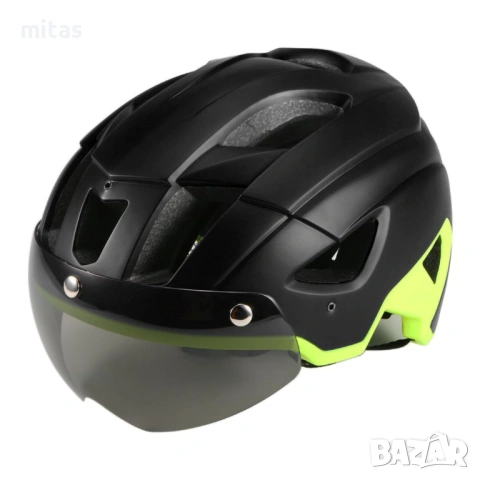 Вело каска + магнитни очила + LED светлина MARTAR, Сертифицирана, M/L, снимка 5 - Аксесоари за велосипеди - 53122260