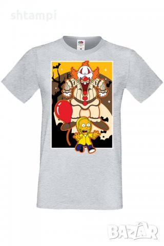 Мъжка тениска The Simpsons Krusty The Clown Pennywise 01,Halloween,Хелоуин,Празник,Забавление,Изнена, снимка 5 - Тениски - 38136483
