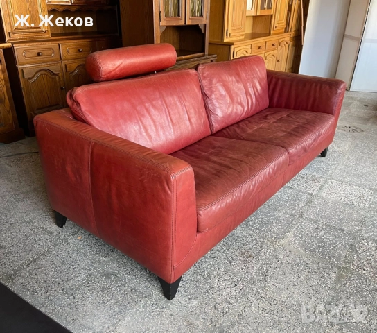 Кожен диван, снимка 3 - Дивани и мека мебел - 52841366
