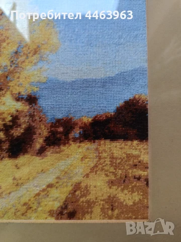 гоблен ,, Слънчева есен",  22/17 см, снимка 8 - Гоблени - 51230477