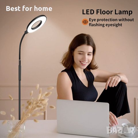 LED подова лампа с регулируем цвят и дистанционно управление със сензорен димер, снимка 5 - Лампиони - 40028407