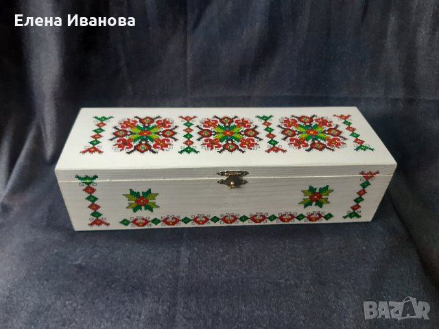 Ръчно изработена народна кутия за бижута, снимка 3 - Бижутерийни комплекти - 34945901