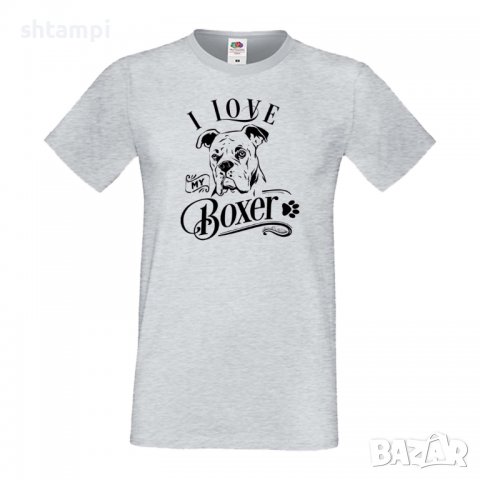 Мъжка тениска I Love My Boxer Dog,Куче, животно,подарък,изненада, снимка 5 - Тениски - 36932935