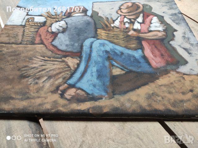 Стара картина рисувана, снимка 2 - Картини - 32879604