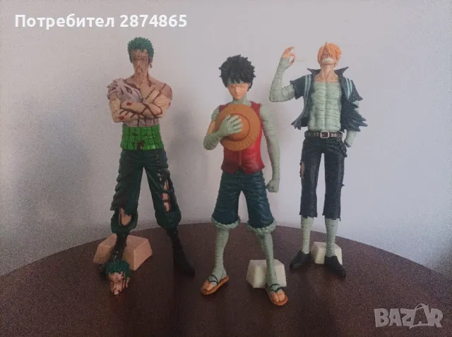 комплект one piece фигурки на зоро, луфи и санджи/ zoro luffy sanji